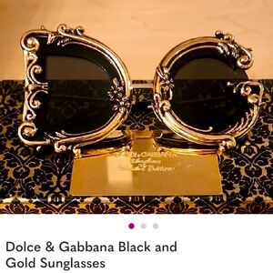 Dolce & Gabbana Black and Gold Sunglasses